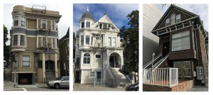 Homes where the Anderson family lived: 460 Scott Street (1910), 758 Haight Street (1911-1912), and 410 Steiner Street (1918-1922).