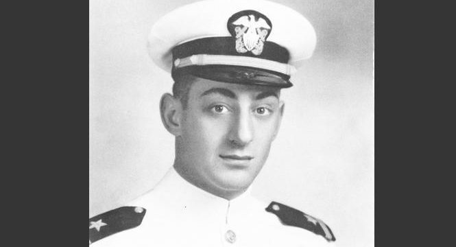 Harvey Milk's official photo in the U.S. Navy