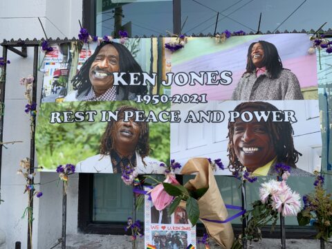 Memorial for activist Ken Jones at the corner of 18th & Castro