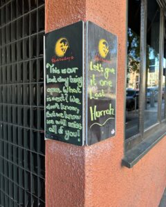 Sign at Harvey's restaurant in the Castro that was posted on Jan. 22, 2023 reads, "This is our last day being open. What is next? We don’t know, but we know we will miss all of you."