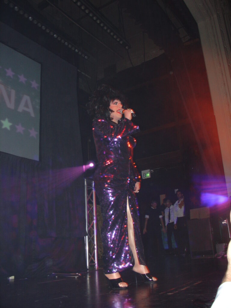 Heklina emceeing at the Miss Trannyshack Pageant at the Regency Ballroom on November 18, 2006. (Photo courtesy of Kevin Goebel)